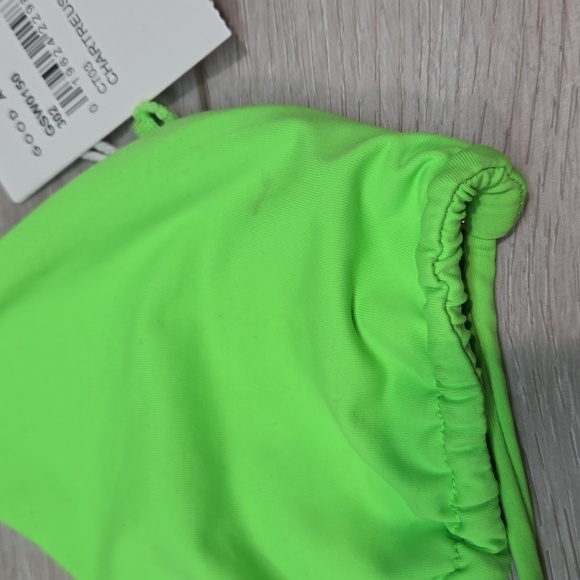 NWT Good American Women Chartreuse Bra bikini top sz 2/M - Picture 4 of 8